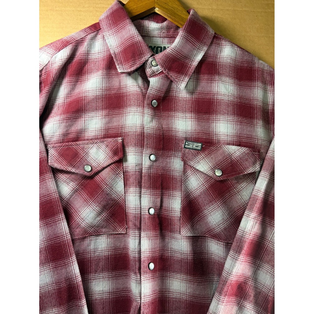Dixxon Flannel Company Badwood Shirt Mens Medium Red White Plaid Snap Flannel